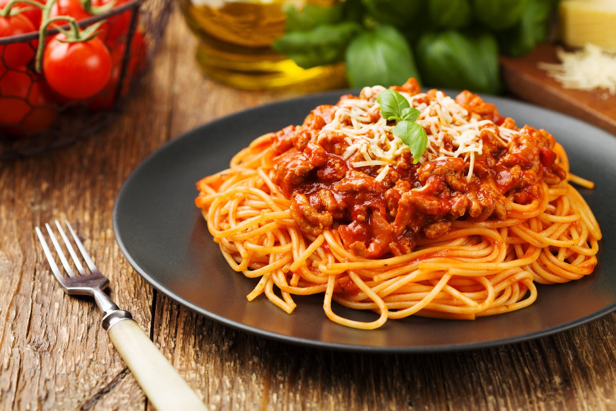 A portion of spaghetti bolognese